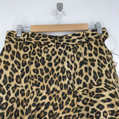 ザラ ZARA サテンライクレオパードミニスカート レディース L