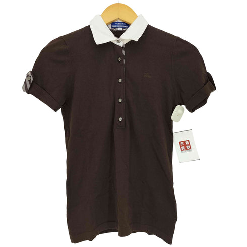 バーバリーブルーレーベル BURBERRY BLUE LABEL ワンポイント ポロシャツ レディース JPN:38