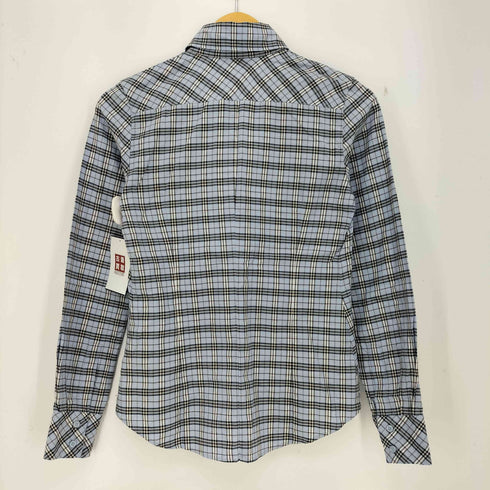 バーバリーブルーレーベル BURBERRY BLUE LABEL ロゴ刺繍 チェック シャツ レディース JPN:36