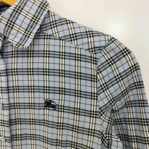 バーバリーブルーレーベル BURBERRY BLUE LABEL ロゴ刺繍 チェック シャツ レディース JPN:36