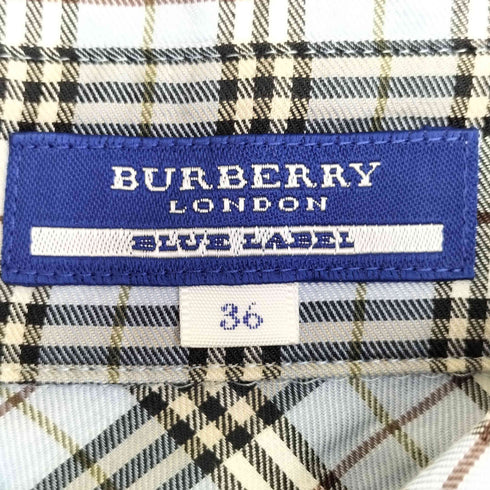 バーバリーブルーレーベル BURBERRY BLUE LABEL ロゴ刺繍 チェック シャツ レディース JPN:36