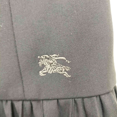 バーバリーブルーレーベル BURBERRY BLUE LABEL ロゴ 刺繍 レザー ベルト プリーツ ミニ スカート レディース EUR:36