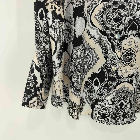 ザラ ZARA ペイズリー柄 サテン ロングスリーブシャツ レディース import:M