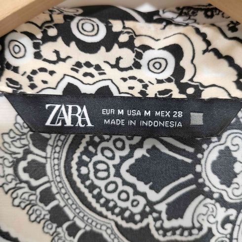 ザラ ZARA ペイズリー柄 サテン ロングスリーブシャツ レディース import:M