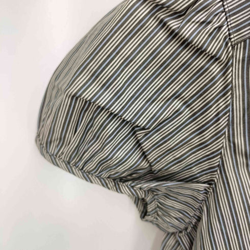 バーバリーブルーレーベル BURBERRY BLUE LABEL ロゴ 刺繍 フリル S/S シャツ レディース 36