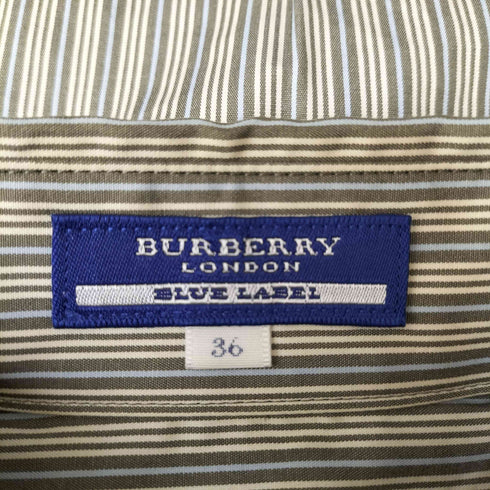 バーバリーブルーレーベル BURBERRY BLUE LABEL ロゴ 刺繍 フリル S/S シャツ レディース 36
