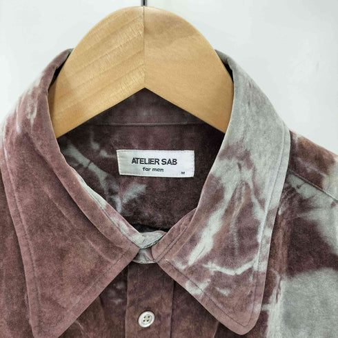 アトリエサブ ATELIER SAB ブリーチ加工 ベロア L/S シャツ Y2K メンズ JPN:M