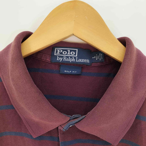 ポロバイラルフローレン Polo by RALPH LAUREN GOLF FIT ポニー 刺繍 ボーダー ポロ シャツ メンズ import:L