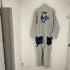 チャムス CHUMS HURRICANE COVERALL Booby ストライプ ヒッコリー デニムオーバーオール メンズ JPN:XL