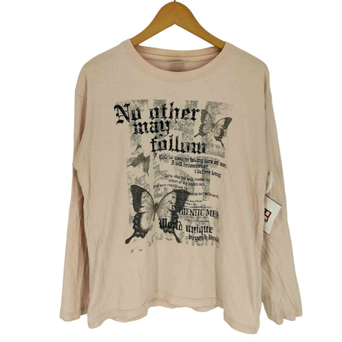 APATEAR 蝶 アゲハ蝶 グラフィック 両面プリント カットソー ロングスリーブ Tシャツ Y2K メンズ JPN:M