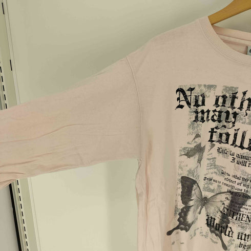 APATEAR 蝶 アゲハ蝶 グラフィック 両面プリント カットソー ロングスリーブ Tシャツ Y2K メンズ JPN:M