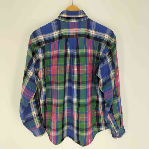 ラルフローレン RALPH LAUREN マルチカラー ポニー 刺繍 マドラスチェック B.D L/S シャツ メンズ