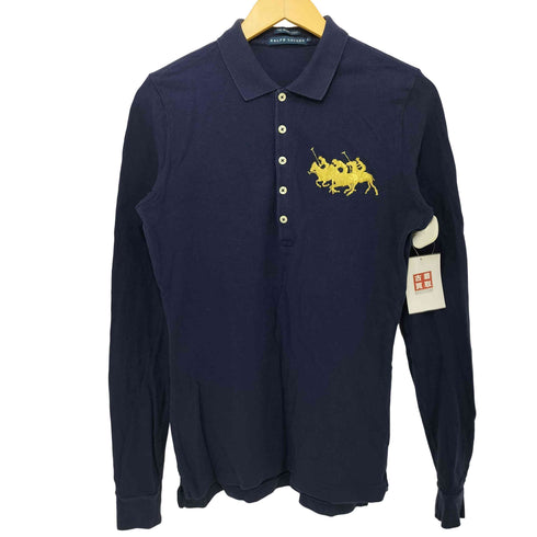 ラルフローレン RALPH LAUREN THE SKINNY POLO ワンポイント刺繍鹿の子ポロシャツ レディース L