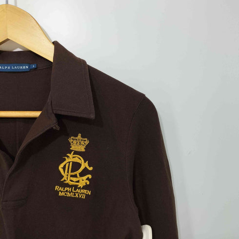 ラルフローレン RALPH LAUREN クラウン刺繍鹿の子ポロシャツ レディース L