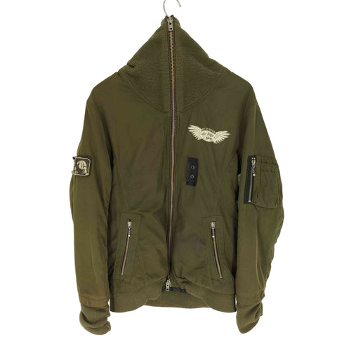COLLARS カラーズ スカルワッペン フルジップ ダブルジップ 中綿 フライトジャケット MA-1 メンズ JPN:M