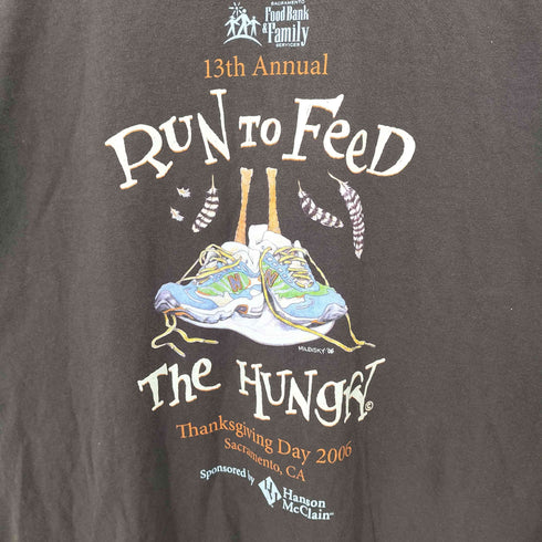 アルスタイル alstyle メキシコ製 RUN TO FEED THE HUNGRY 企業ロゴ ロングスリーブTシャツ ロンT メンズ import:XL