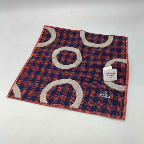 ヴィヴィアンウエストウッド Vivienne Westwood オーブ刺繍 チェック柄 サークルデザイン ハンカチ レディース