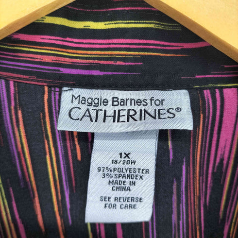 maggie barnes for catherines オープンカラー 総柄シャツ メンズ 1X
