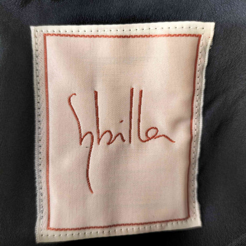 シビラ Sybilla ステッチ デザイン ノースリーブ フレアワンピース レディース import:M
