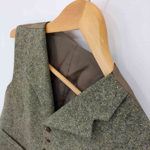 イタリア製 LAMBS WOOL 6B クルミボタン ベスト メンズ