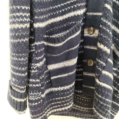 エポカウォモ Epoca uomo ショールカラーニットボーダーカーディガン メンズ EUR:48