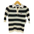 バーバリーブルーレーベル BURBERRY BLUE LABEL ワンポイント ボーダー レースアップ ニットポロ レディース JPN:38