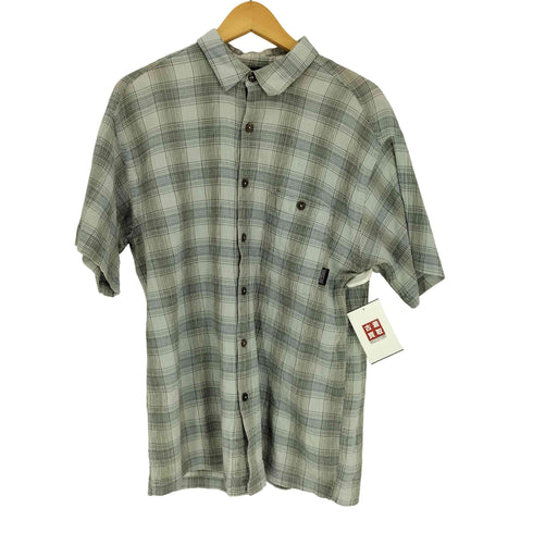 パタゴニア patagonia 02SS ORGANIC COTTON オーガニックコットン ロゴ ピスタグ S/S チェック シャツ メンズ import:M