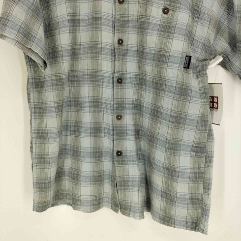 パタゴニア patagonia 02SS ORGANIC COTTON オーガニックコットン ロゴ ピスタグ S/S チェック シャツ メンズ import:M