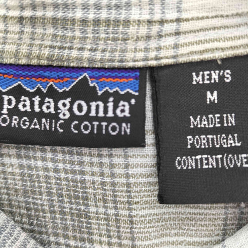パタゴニア patagonia 02SS ORGANIC COTTON オーガニックコットン ロゴ ピスタグ S/S チェック シャツ メンズ import:M