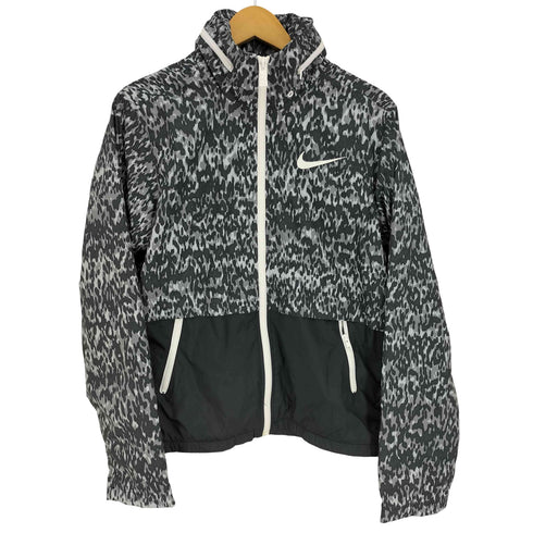 ナイキ NIKE 14AW 迷彩 カモ柄 切替 フード付き ナイロン ジャケット ウィンドブレーカー レディース JPN:L