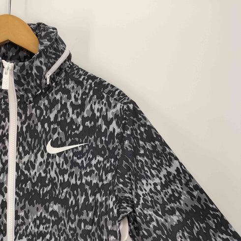 ナイキ NIKE 14AW 迷彩 カモ柄 切替 フード付き ナイロン ジャケット ウィンドブレーカー レディース JPN:L