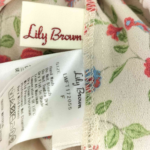 リリーブラウン Lily Brown クロップド 花柄 ブラウス レディース