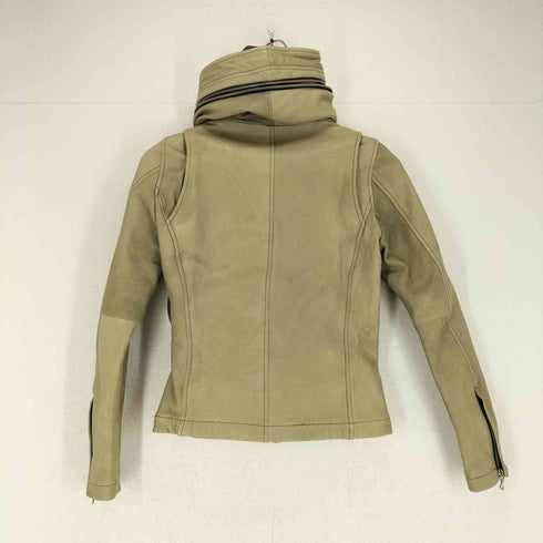キャサリンハムネットロンドン KATHARINE HAMNETT LONDON BLOUSON ゴートスキン フードギミック レザーパーカー レディース FREE