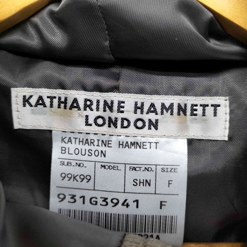 キャサリンハムネットロンドン KATHARINE HAMNETT LONDON BLOUSON ゴートスキン フードギミック レザーパーカー レディース FREE