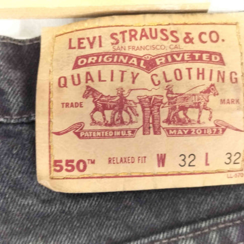 リーバイス Levis 98年製造 USA製 550 RELAX FIT ブラックデニムパンツ メンズ 32X32