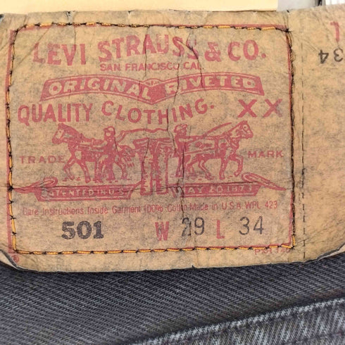リーバイス Levis 93年製造 USA製 501 後染め ボタンフライ ブラックデニムパンツ メンズ 29X34