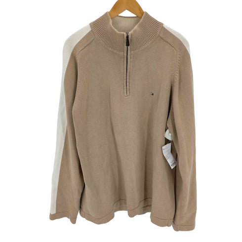 トミーヒルフィガー TOMMY HILFIGER ハーフジップ コットンニットプルオーバー メンズ JPN:XL