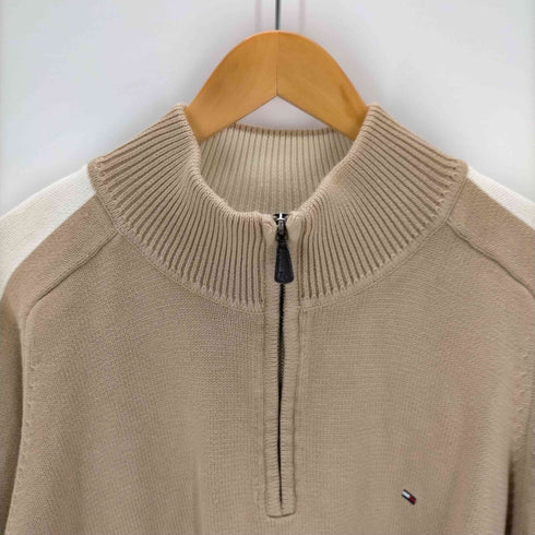 トミーヒルフィガー TOMMY HILFIGER ハーフジップ コットンニットプルオーバー メンズ JPN:XL