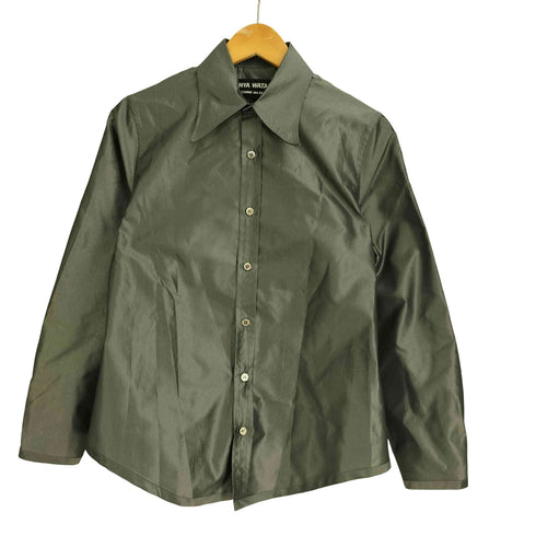 ジュンヤワタナベコムデギャルソン JUNYA WATANABE COMME des GARCONS 95ss archive 貝ボタン 光沢 長袖シャツ レディース