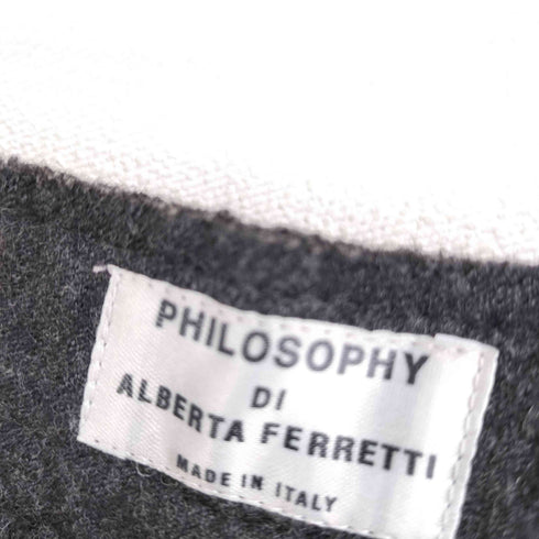 PHILOSOPHY di ALBERTA FERRETTI フィロソフィーアルベルタフェレッティー イタリア製 ウール カーブデザイン ロングスカート レディース USA 4