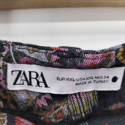 ザラ ZARA ネイティブ柄 総柄 ワイド テーパード パンツ メンズ XXL