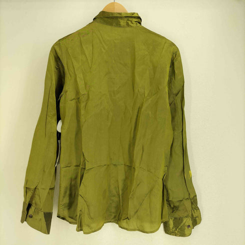 アニエスベー agnes b. PARIS フランス製 レーヨン混 光沢 アセテート長袖シャツ レディース JPN:2