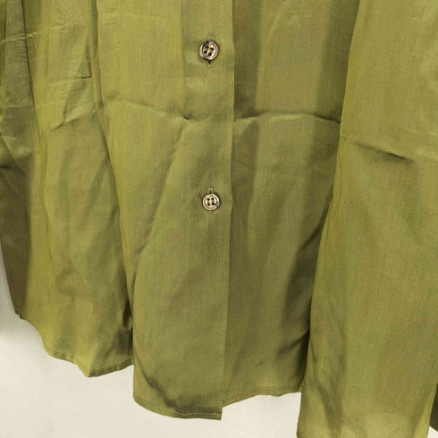 アニエスベー agnes b. PARIS フランス製 レーヨン混 光沢 アセテート長袖シャツ レディース JPN:2