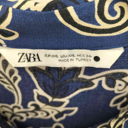 ザラ ZARA PRINTED MIDI SHIRT DRESS プリント ミディ ショート ドレス ワンピース レディース import:XXL