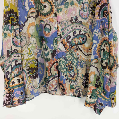ザラ ZARA 花柄 総柄 シアー シャツ ブラウス レディース import:XL