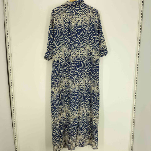 ザラ ZARA LONG PRINTED DRESS ロング プリント ドレス 総柄 シャツ ワンピース レディース import:XXL