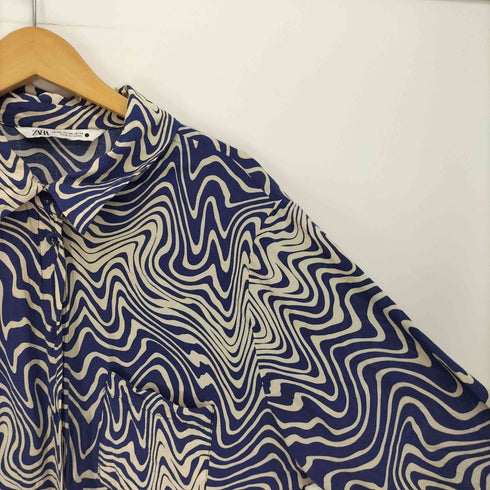 ザラ ZARA LONG PRINTED DRESS ロング プリント ドレス 総柄 シャツ ワンピース レディース import:XXL