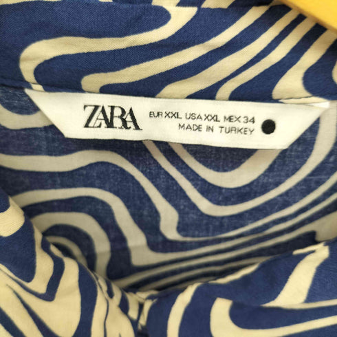 ザラ ZARA LONG PRINTED DRESS ロング プリント ドレス 総柄 シャツ ワンピース レディース import:XXL