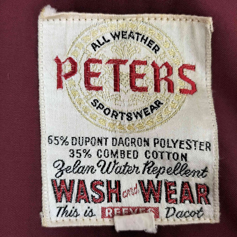 60S-70S PETERS スイングトップジャケット CONMATIO ZIP メンズ US:36