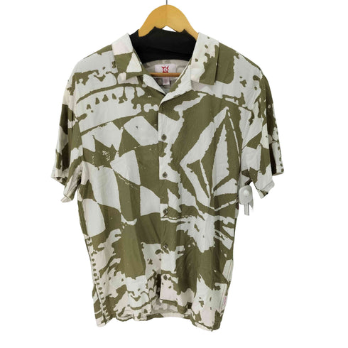ヴォルコム VOLCOM レーヨン100% S/S 総柄オープンカラーシャツ メンズ import:L